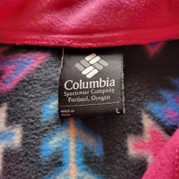 Columbia Fleece with Pink and Blue Geometric Pattern - Picture 4 of 6